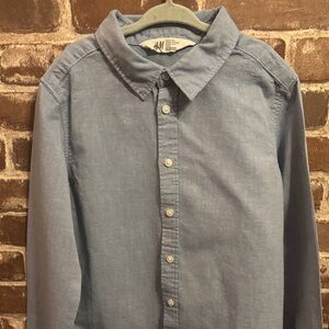 H&M Boys chambray Button-Up Shirt